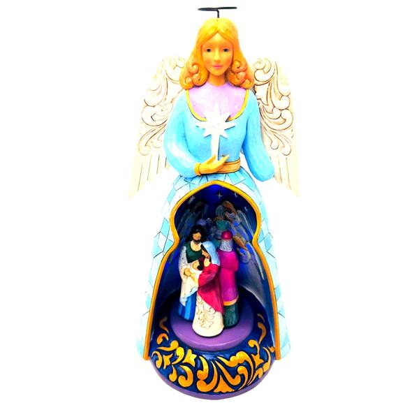 11" Jim Shore Angel Motion Lights Nativity Praising Our Savior Heartwood Creek - Picture 1 of 11